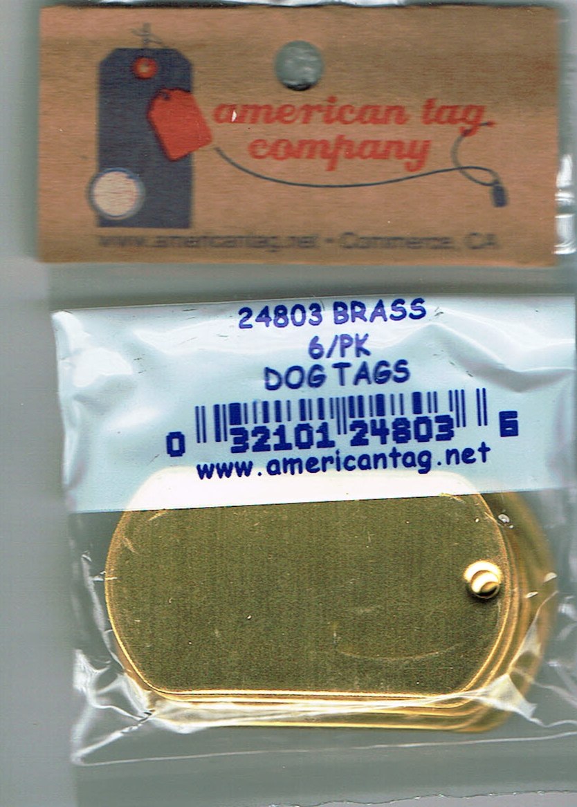 American Tag Dog Tags - Standard Brass (6/pkg)