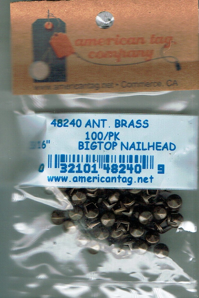 American Tag Nailheads - Antique Brass 3/16" Big Top (100/Pkg)