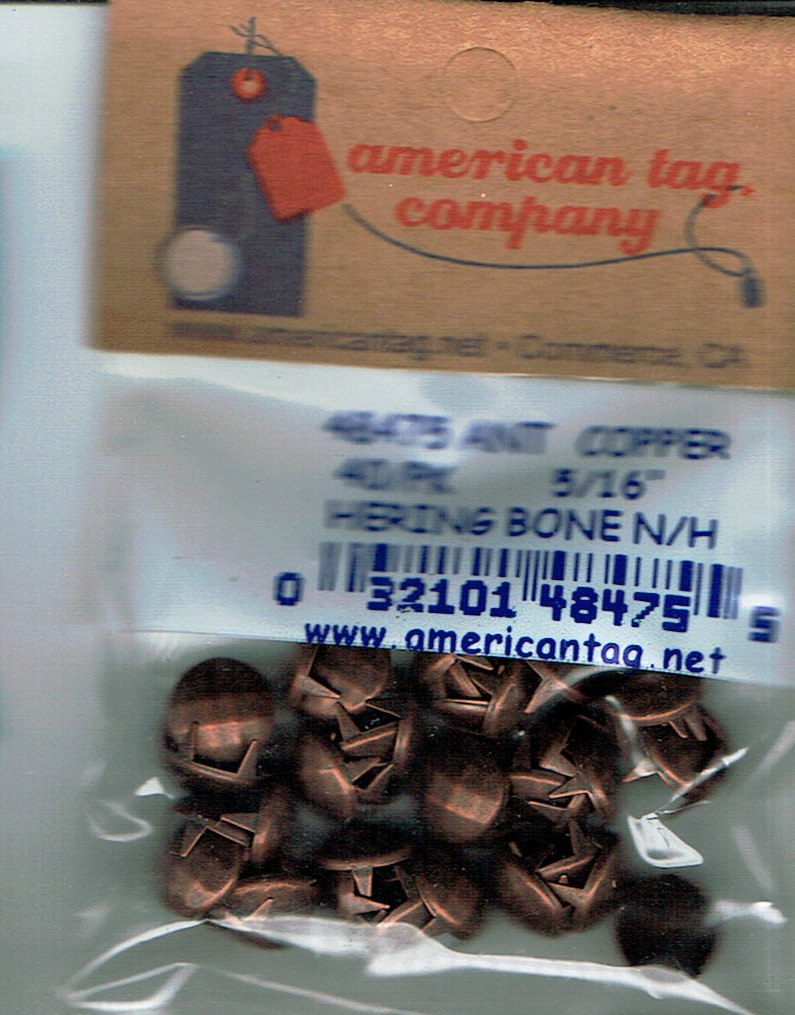 American Tag Nailheads - Antique Copper Herringbone 5/16" (40/Pkg)