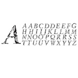 American Traditional Chipboard Alphabet - Paisley Flock