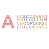 American Traditional Chipboard Alphabet - Flock Dot