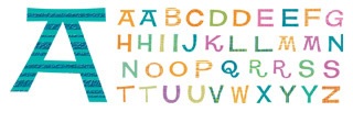 American Traditional Chipboard Alphabet - Refresh Glitter