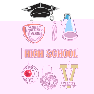 American Traditional Charms - High School Charms Color