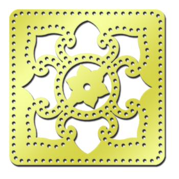 American Traditional Brass Paper Piercing Template - Mediterranean Tile