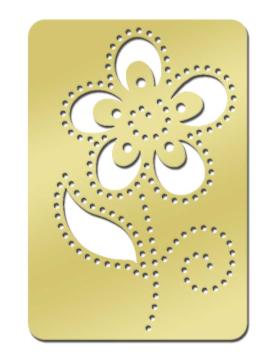 American Traditional Brass Piercing Template  - Five Petal Flower