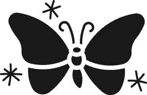 American Traditional Stainless Stencil - Small Butterfly