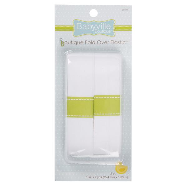 Babyville Fold Over Elastic - White