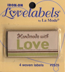 Lovelabels Iron on Labels - Label Handmade With Love - Natural 4ct.