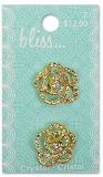 Blumenthal Bliss Buttons - Crystal Swirl Flower 7/8"