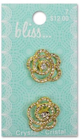 Blumenthal Bliss Buttons - Crystal Swirl Flower 7/8"