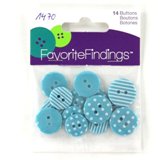 Blumenthal Favorite Findings Buttons - Dots & Stripes Aqua