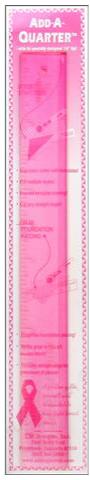 CM Designs Ruler 12" Add-A-Quarter - Breast Cancer Awareness Pink