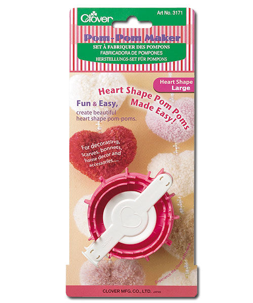 Clover Pom Pom Maker Heart Shape Large