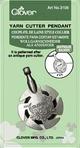 Clover Yarn Cutter Pendant Antique Silver