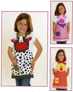 Cotton Ginnys Pattern - Farm Friends Child's Apron Cow, Pig & Chicken