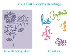 Cuttlebug A2 Combo Die - Everyday Greetings