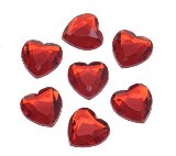 Darice Rhinestones - 18mm Heart Rhinestones Ruby 8 pc/pk