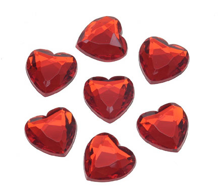 Darice Rhinestones - 18mm Heart Rhinestones Ruby 8 pc/pk