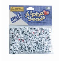 Darice 7mm Round Alpha Bead Heart Shaped 250/pkg