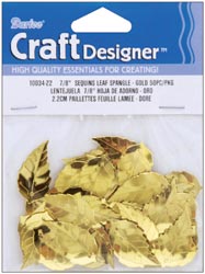 Darice 538 Sequins Large Leaf Gold 50 pc/Pkg