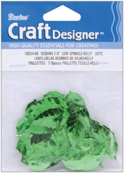 Darice 538 Sequins Large Leaf Kelly Green 50 pc/pkg