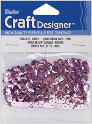 Darice Cup Sequins, 5mm Pink 800/pkg