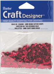 Darice Cup Sequins, 5mm Red 800/pkg