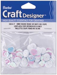 Darice Cup Sequins, 8mm Irridescent White 200/pkg