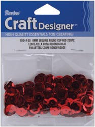 Darice Cup Sequins, 8mm Red 200/pkg