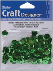 Darice Cup Sequins, 8mm Kelly Green 200/pkg