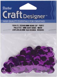 Darice Cup Sequins, 8mm Purple 200/pkg