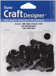 Darice Cup Sequins, 8mm Black 200/pkg