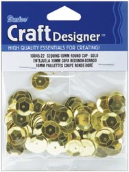 Darice Cup Sequins, 10mm Gold 120/pkg