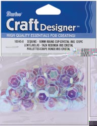 Darice Cup Sequins, 10mm Crystal 120/pkg