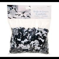 Wedding Confetti Black/White Brides & Grooms - 6 oz