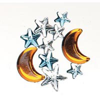 Darice Rhinestone Packs Blister Star/Moon 34pc/pkg