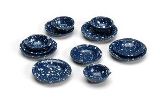 Darice Timeless Minis - Plates & Bowls, Blue Splatterware