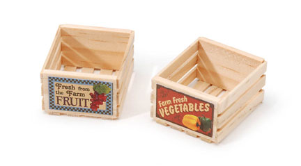 Darice Everyday Minis - 1.25" x 2.3" x .75 Wood Slat Natural Crate, 2 piece