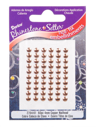 Darice Hot Fix 4mm Copper Nailheads, 60 pc