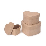 Darice Value Pack Paper Mache Box Set - Heart - 4, 5, 6 in