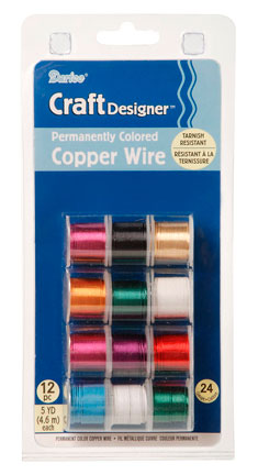 Darice Craft Designer Permanent Color Copper Wire 12 Pack, 24 Gauge