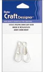 Darice Craft Designer Chain Clasp Silver 2 pc