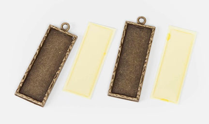 Signed, Sealed, Remembered Frame Charms - Rectangle Antique Brass 16x40mm