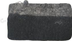 Dimensions Feltworks Wool - Feltworks Clutch 9.4"X1/2"X5-1/2" Black/Grey