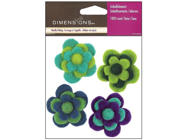 Dimensions Feltworks Wool Flowers Cool