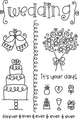 Doodlebug Clear Stamp Set Expressions Wedding