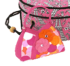 Dritz 5th Edition Collectible Cushions - Pink Print Purse - 5" x 4 1/2" x 1 1/2"
