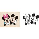 EK Success Wooden Rubber Stamp - Mickey & Minnie