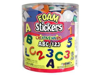 Fibre-Craft Foam Shapes Stickers Bucket ABC's and 123's