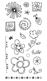 Fiskars Clear Stamps - 4x8 - Friendly Flowers